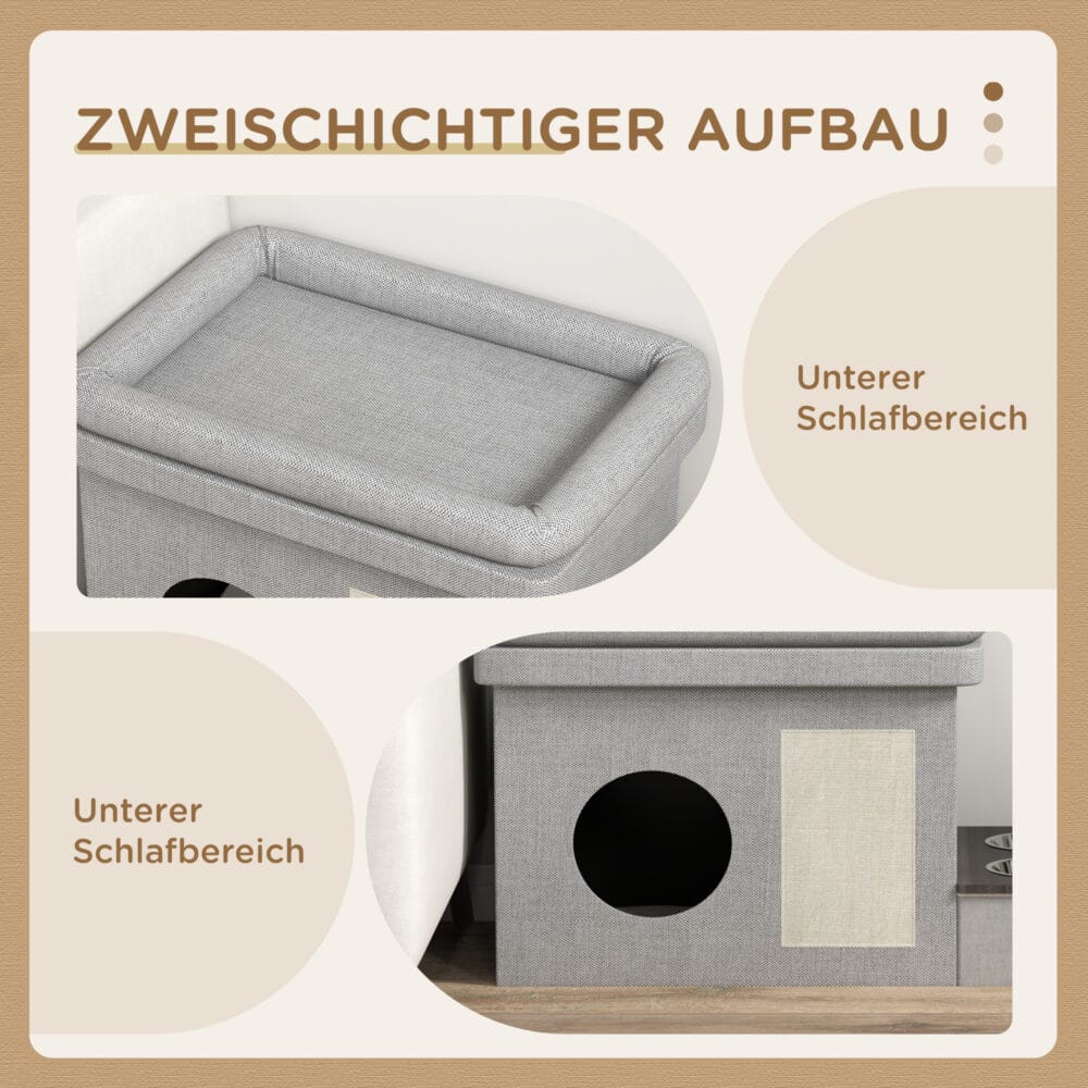 Graues Futternapf-Set aus Edelstahl mit 2 Näpfen für Hunde bis 8kg.