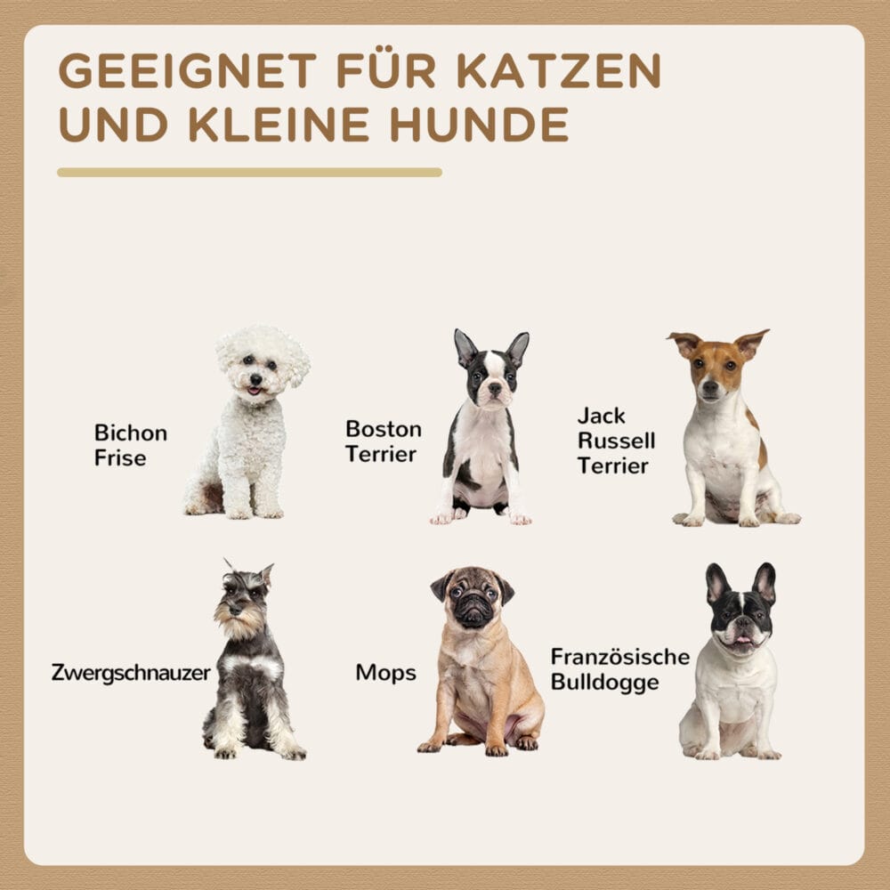 Graues Futternapf-Set aus Edelstahl mit 2 Näpfen für Hunde bis 8kg.