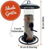 Metall-Vogelfutterspender Futtersilo EcoDrop für Meisenknödel ohne Netz.