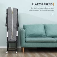 Gästebett Klappbett mit Rollen Weiss schwarz 200x75x425cm