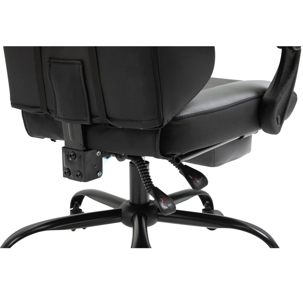 Gaming Sessel ergonomisch mit Kopfstütze & Fussstützen Schwarz – Produktfoto zeigt modernes Design, hochwertige Materialien und funktionale Eigenschaften ideal für Wohn- oder Arbeitsbereiche. Perfekt als Einrichtungsinspiration oder zur Produktpräsentation in einem Onlineshop.