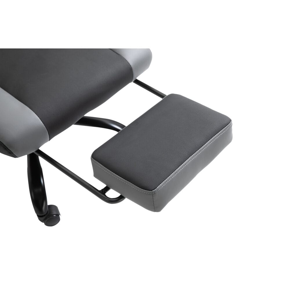 Gaming Sessel ergonomisch mit Kopfstütze & Fussstützen Schwarz – Produktfoto zeigt modernes Design, hochwertige Materialien und funktionale Eigenschaften ideal für Wohn- oder Arbeitsbereiche. Perfekt als Einrichtungsinspiration oder zur Produktpräsentation in einem Onlineshop.