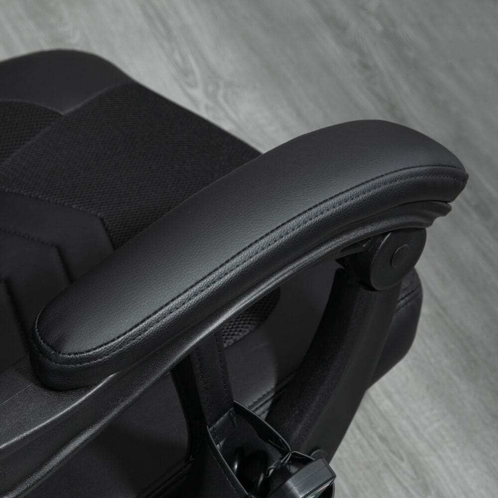 Gaming Stuhl mit Wärmefunktion & 6 Vibrationspunkten – Produktfoto zeigt modernes Design, hochwertige Materialien und funktionale Eigenschaften ideal für Wohn- oder Arbeitsbereiche. Perfekt als Einrichtungsinspiration oder zur Produktpräsentation in einem Onlineshop.