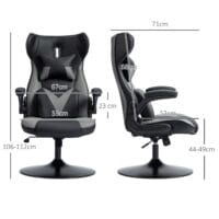 Gamingstuhl ergonomisch mit Kopf- & Lendenkissen Schwarz-Grau – Produktfoto zeigt modernes Design, hochwertige Materialien und funktionale Eigenschaften ideal für Wohn- oder Arbeitsbereiche. Perfekt als Einrichtungsinspiration oder zur Produktpräsentation in einem Onlineshop.