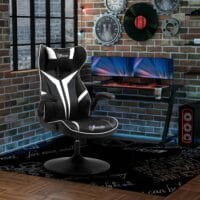 Gamingstuhl ergonomisch Schwarz-Weiss – Produktfoto zeigt modernes Design, hochwertige Materialien und funktionale Eigenschaften ideal für Wohn- oder Arbeitsbereiche. Perfekt als Einrichtungsinspiration oder zur Produktpräsentation in einem Onlineshop.