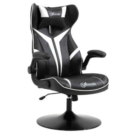 Gamingstuhl ergonomisch Schwarz-Weiss – Produktfoto zeigt modernes Design, hochwertige Materialien und funktionale Eigenschaften ideal für Wohn- oder Arbeitsbereiche. Perfekt als Einrichtungsinspiration oder zur Produktpräsentation in einem Onlineshop.