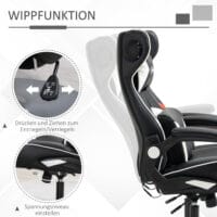 Gamingstuhl ergonomisch und höhenverstellbar Weiss – Produktfoto zeigt modernes Design, hochwertige Materialien und funktionale Eigenschaften ideal für Wohn- oder Arbeitsbereiche. Perfekt als Einrichtungsinspiration oder zur Produktpräsentation in einem Onlineshop.