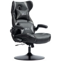 Gamingstuhl mit Lautsprecher & Wippfunktion bis 120kg Schwarz & Grau – Produktfoto zeigt modernes Design, hochwertige Materialien und funktionale Eigenschaften ideal für Wohn- oder Arbeitsbereiche. Perfekt als Einrichtungsinspiration oder zur Produktpräsentation in einem Onlineshop.