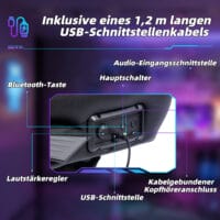 Gamingstuhl mit Lautsprecher & Wippfunktion bis 120kg Schwarz & Grau – Produktfoto zeigt modernes Design, hochwertige Materialien und funktionale Eigenschaften ideal für Wohn- oder Arbeitsbereiche. Perfekt als Einrichtungsinspiration oder zur Produktpräsentation in einem Onlineshop.