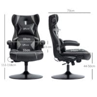 Gamingstuhl mit Lautsprecher & Wippfunktion bis 120kg Schwarz & Grau – Produktfoto zeigt modernes Design, hochwertige Materialien und funktionale Eigenschaften ideal für Wohn- oder Arbeitsbereiche. Perfekt als Einrichtungsinspiration oder zur Produktpräsentation in einem Onlineshop.