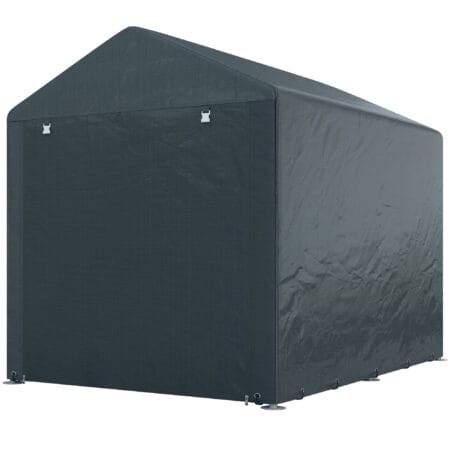 Graues Garagenzelt 16x218x172m mit UV-Schutz und wasserabweisend.