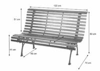 Gartenbank 2-Sitzer Gusseisen Holz 122cm hellbraun