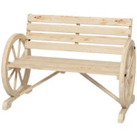 Naturfarbene 2-Sitzer Gartenbank im Landhausstil, belastbar bis 240kg.