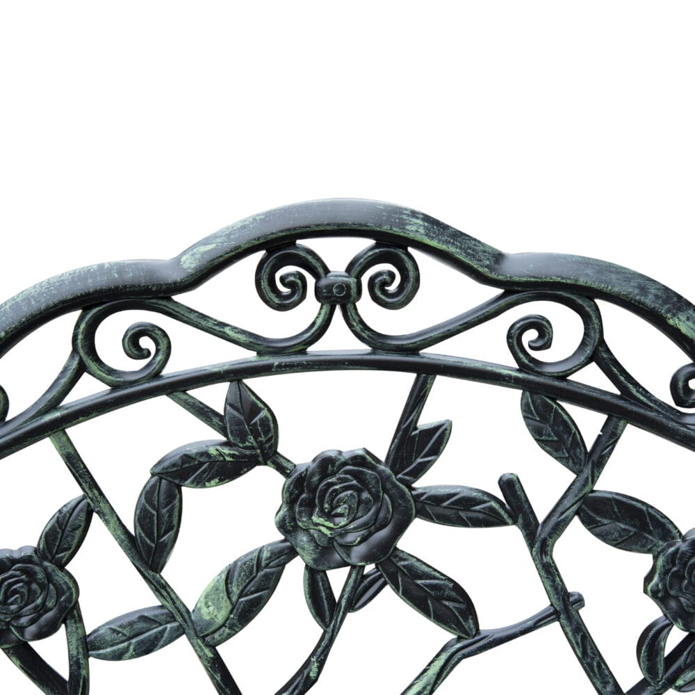 Metall-Gartenbank für zwei Personen, Maße 100x54x78cm.