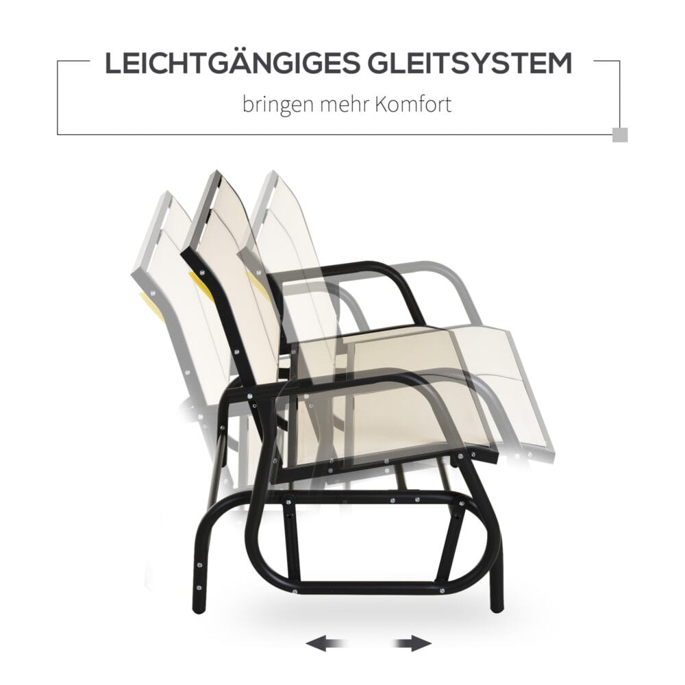 Metall-Schaukelbank für zwei Personen für den Garten.