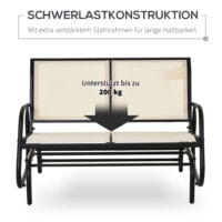 Metall-Schaukelbank für zwei Personen für den Garten.