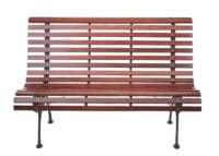 Gartenbank 3-Sitzer Gusseisen Holz 160cm braun