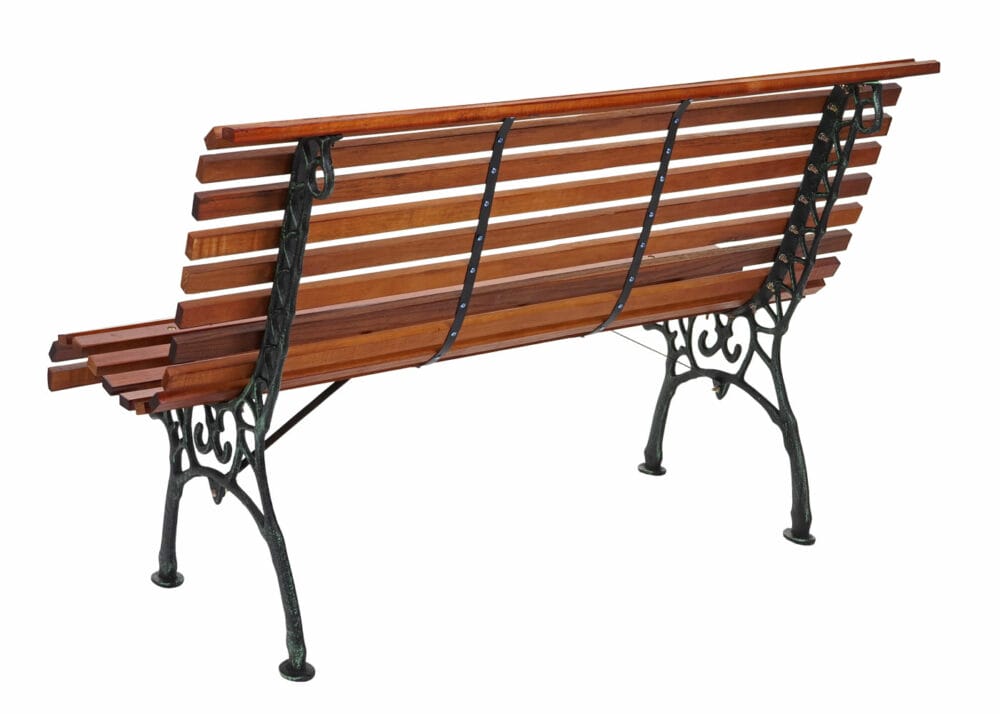 Gartenbank 3-Sitzer Gusseisen Holz 160cm braun