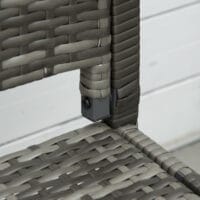 Graue Gartenbank in Rattanoptik, belastbar bis 320kg, ideal für den Balkon.
