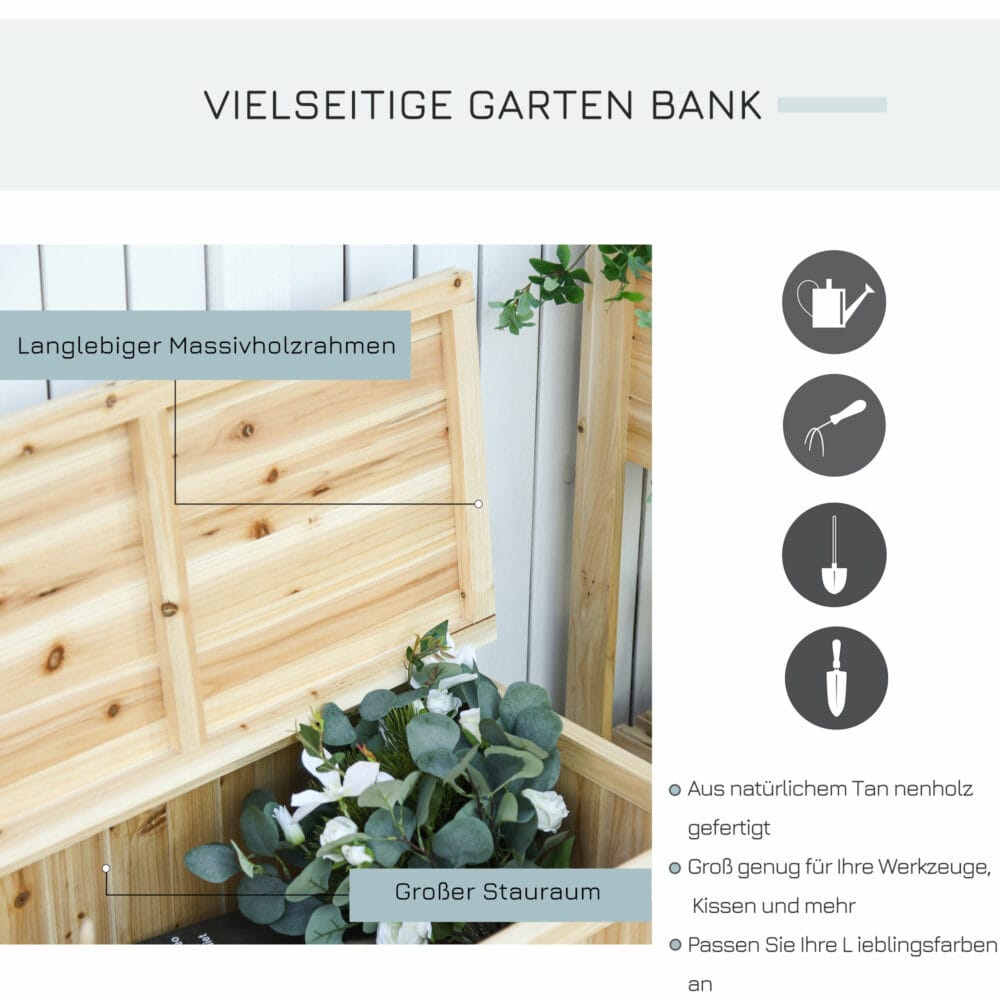 Gartenbank Sitzbank Truhenbank mit Aufbewahrung