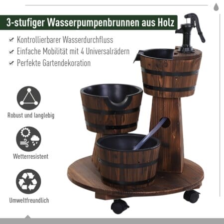 Gartenbrunnen Zierbrunnen Springbrunnen mit Pumpe 78cm