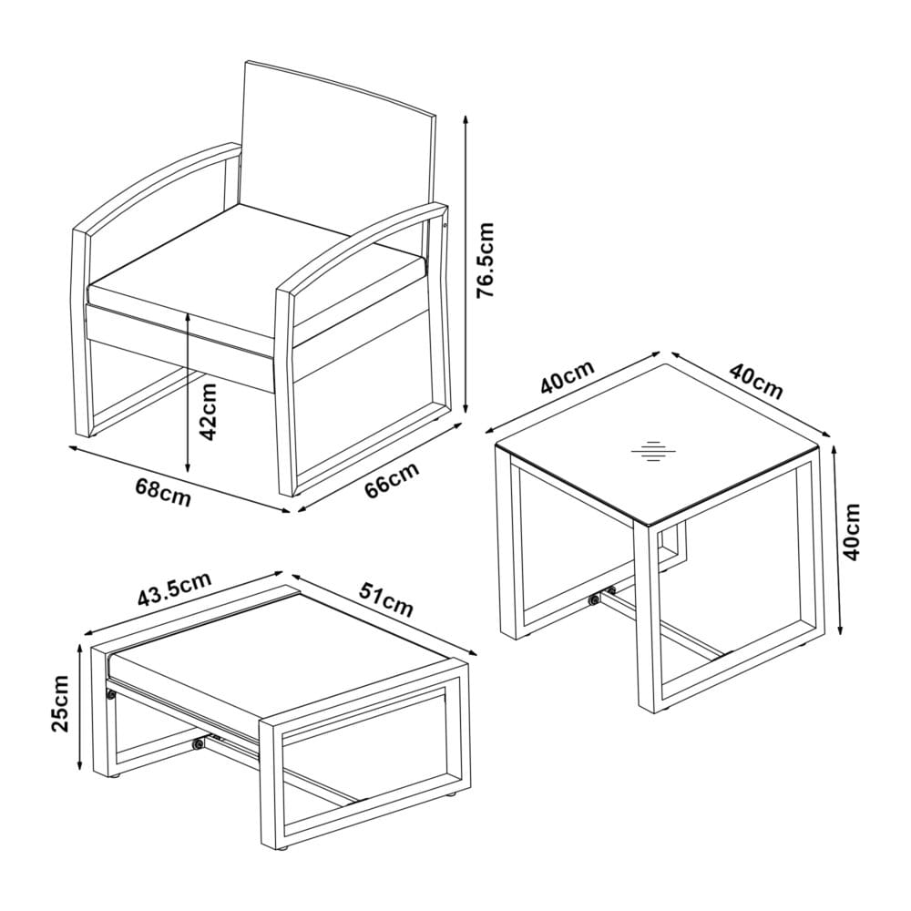 Exklusives Gartenmöbelset Capaci, 5-teilig, aus Rattan, mit Fußteilen für maximale Entspannung auf der Terrasse.