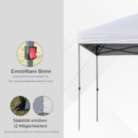 Cremeweißer Gartenpavillon 295x295m mit UV-Schutz.
