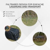 Schwarzer Pop-up Gartenpavillon 295x295m mit UV-Schutz.