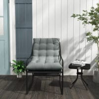 Gartensessel mit Sitzkissen, Loungesessel, belastbar bis 120 kg, Farbe Grau.