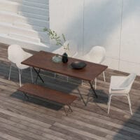 Gartenstuhl 4er-Set, stapelbar, belastbar bis 120 kg, Farbe Grau.