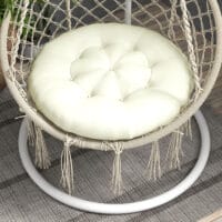Gartenstuhlauflage mit 10 cm Polsterung für Mondstuhl, aus Polyester, Farbe Beige.