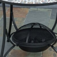 Gartentisch Mosaik mit Feuerschale und Grill