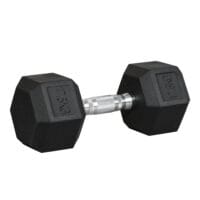 Schwarze Hexagon Gummihanteln 17,5kg für Krafttraining.