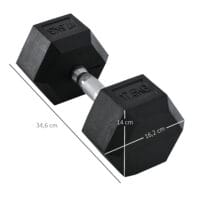 Schwarze Hexagon Gummihanteln 17,5kg für Krafttraining.