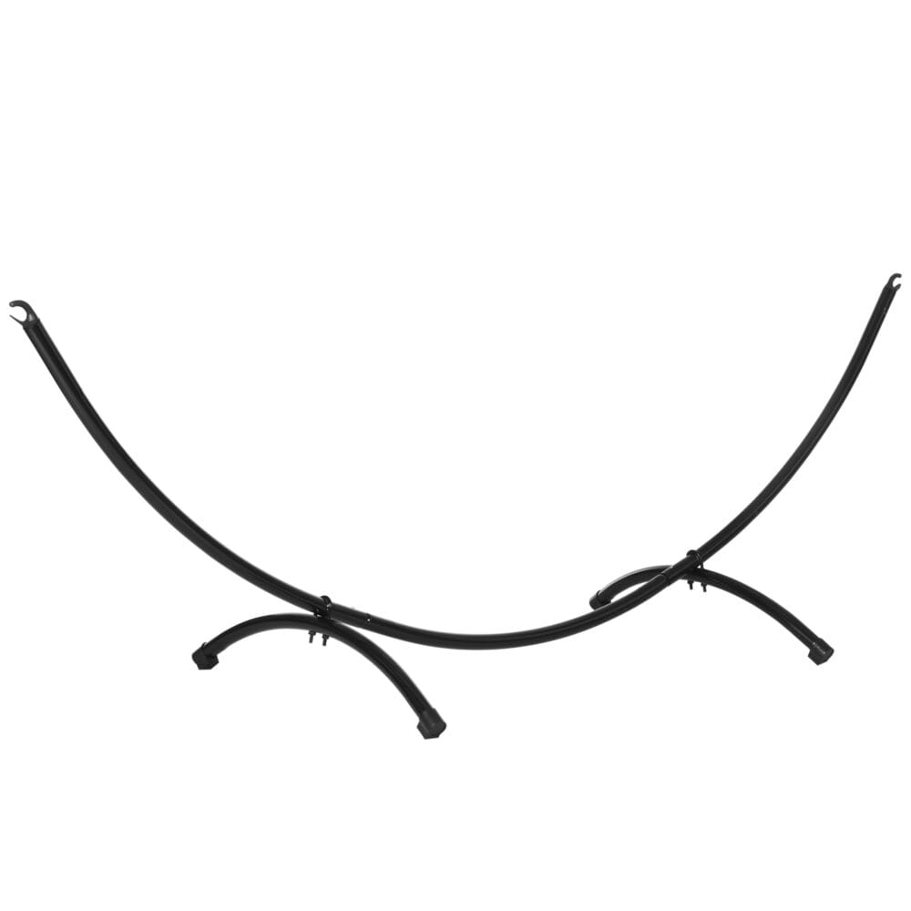 Hängemattengestell 3 m lang mit stabilem Stahlrahmen, Farbe Schwarz.