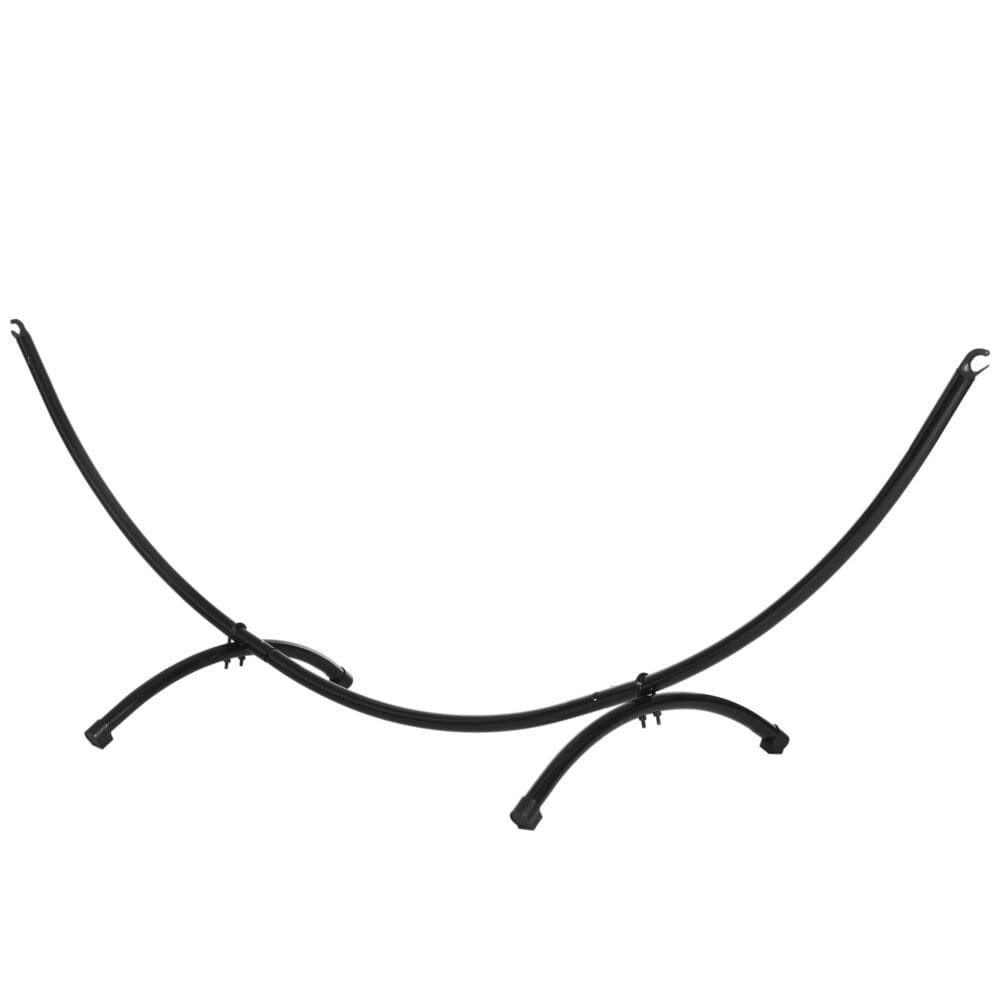 Hängemattengestell 3 m lang mit stabilem Stahlrahmen, Farbe Schwarz.