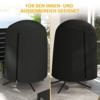 Hängesessel-Abdeckung Ø128x190 cm, wasserdicht mit UV-Schutz, Farbe Schwarz.
