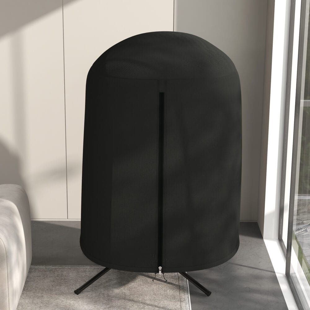 Hängesessel-Abdeckung Ø128x190 cm, wasserdicht mit UV-Schutz, Farbe Schwarz.