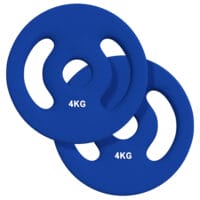 Blaues 2er-Set Hantelgewichte (2x4kg), Ø30mm.