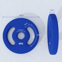 Blaues 2er-Set Hantelgewichte (2x4kg), Ø30mm.