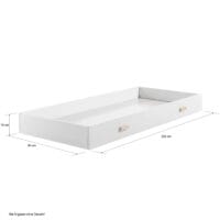 Hausbett Kinderbett 90x200cm mit Bettkasten Weiss-Natur