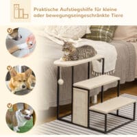 3-stufige Haustiertreppe mit Kratzbrett aus Sisal.