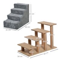 Haustiertreppe 4-stufig Beige 60 x 35 x 44 cm