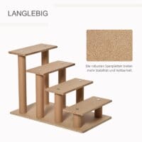 Haustiertreppe 4-stufig Beige 60 x 35 x 44 cm