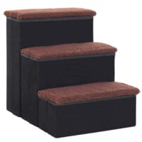 Schwarze faltbare Haustiertreppe, Masse 40x54x48cm, hilft älteren oder kleinen Haustieren beim Erreichen höherer Plätze.
