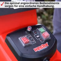 HECHT Elektro Gartenhäcksler mit großem 60 Liter Fangbehälter.