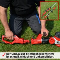 HECHT Elektro Teleskop Heckenschere 675 (750 Watt) für kraftvolles Schneiden.