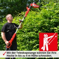 HECHT Elektro Teleskop Heckenschere 675 (750 Watt) für kraftvolles Schneiden.