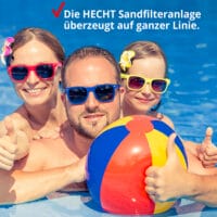 HECHT Sandfilteranlage 302113 für 7.000 Liter Wasser pro Stunde.