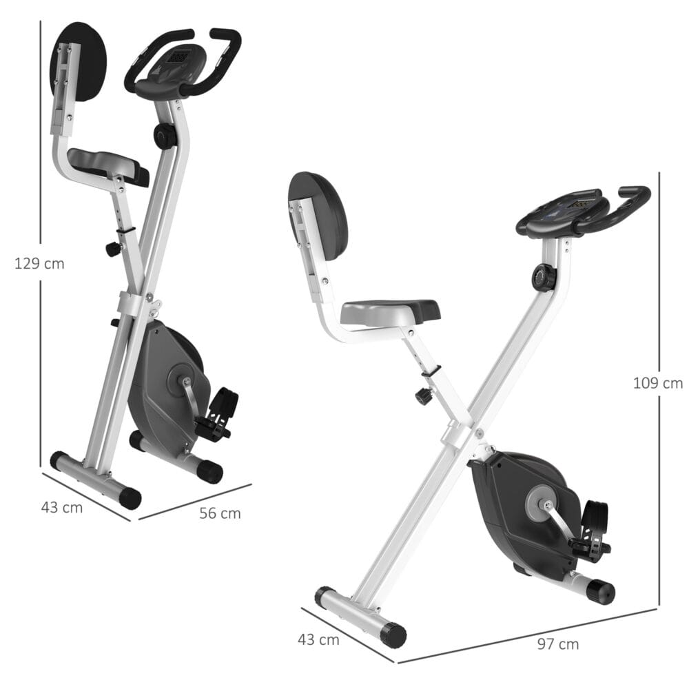Höhenverstellbarer F-Bike Heimtrainer mit Magnetwiderstand.